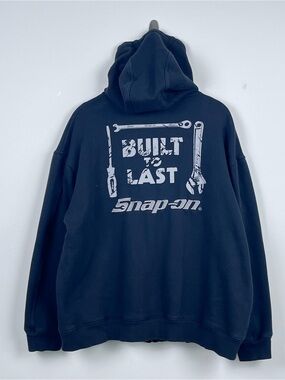 Snap On Tools Men's Graphic Print Full Zip Lined Hooded Jacket Size L; Mechanic